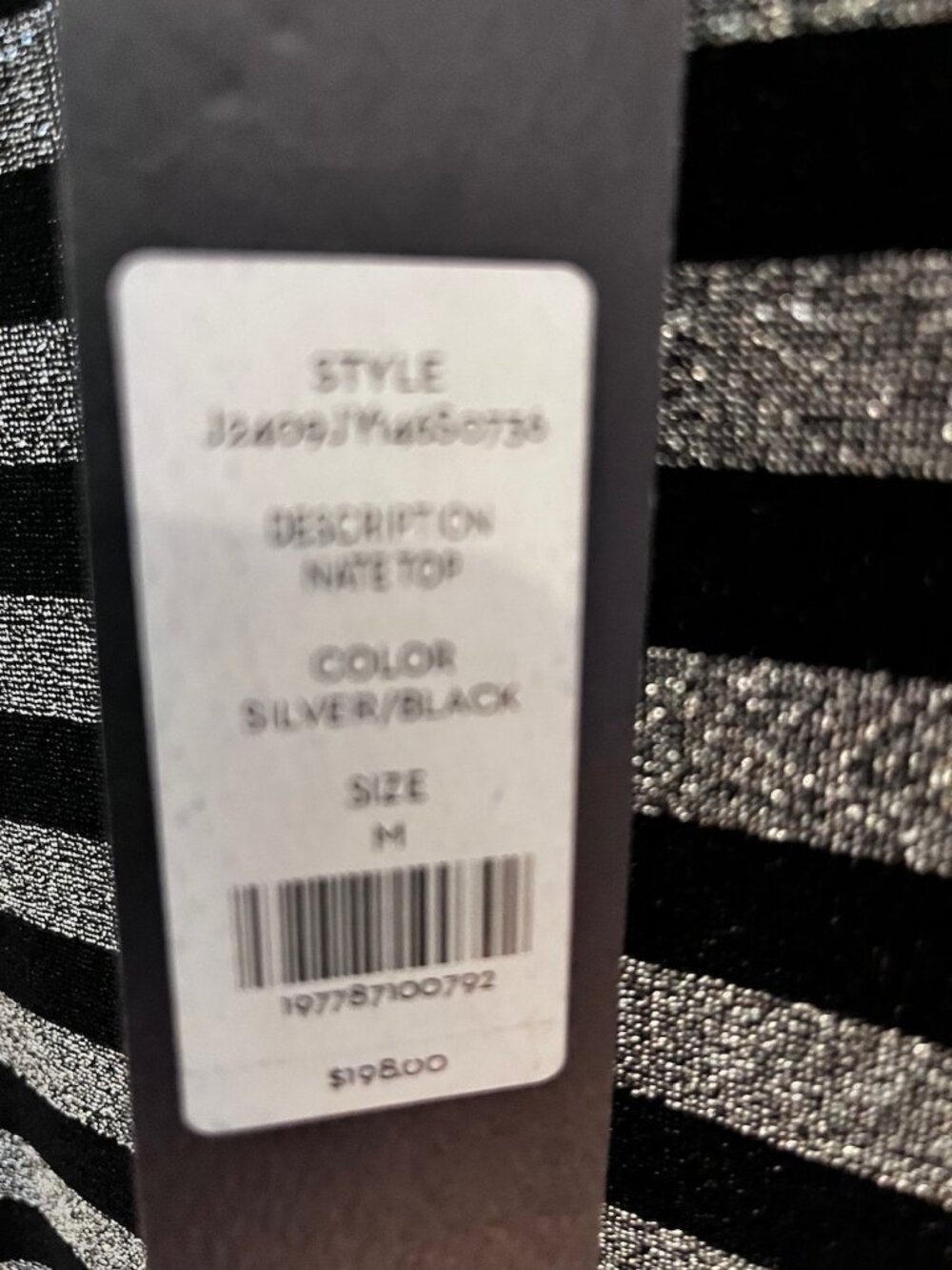 Veronica Beard Nate Top, Med., NWT, Silver & Black - Picture 3 of 3